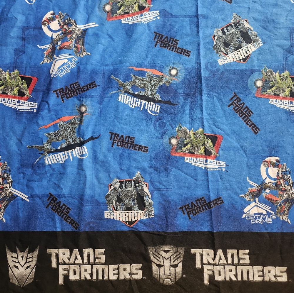 Transformers Full Fitted Bed Sheet Blue MegaTron Bumblebee Optimus Prime